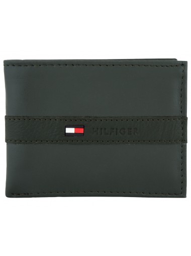 Tommy Hilfiger Men's Leather Ranger Passcase Billfold Wallet - Olive